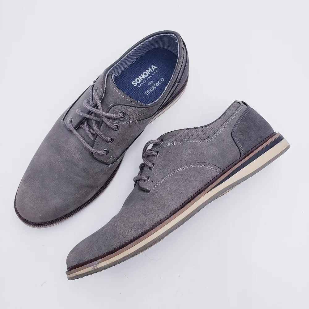Sonoma Freer Men's Size 10‎ Dress Shoes Oxford Comfort Lace Up Slate Grey